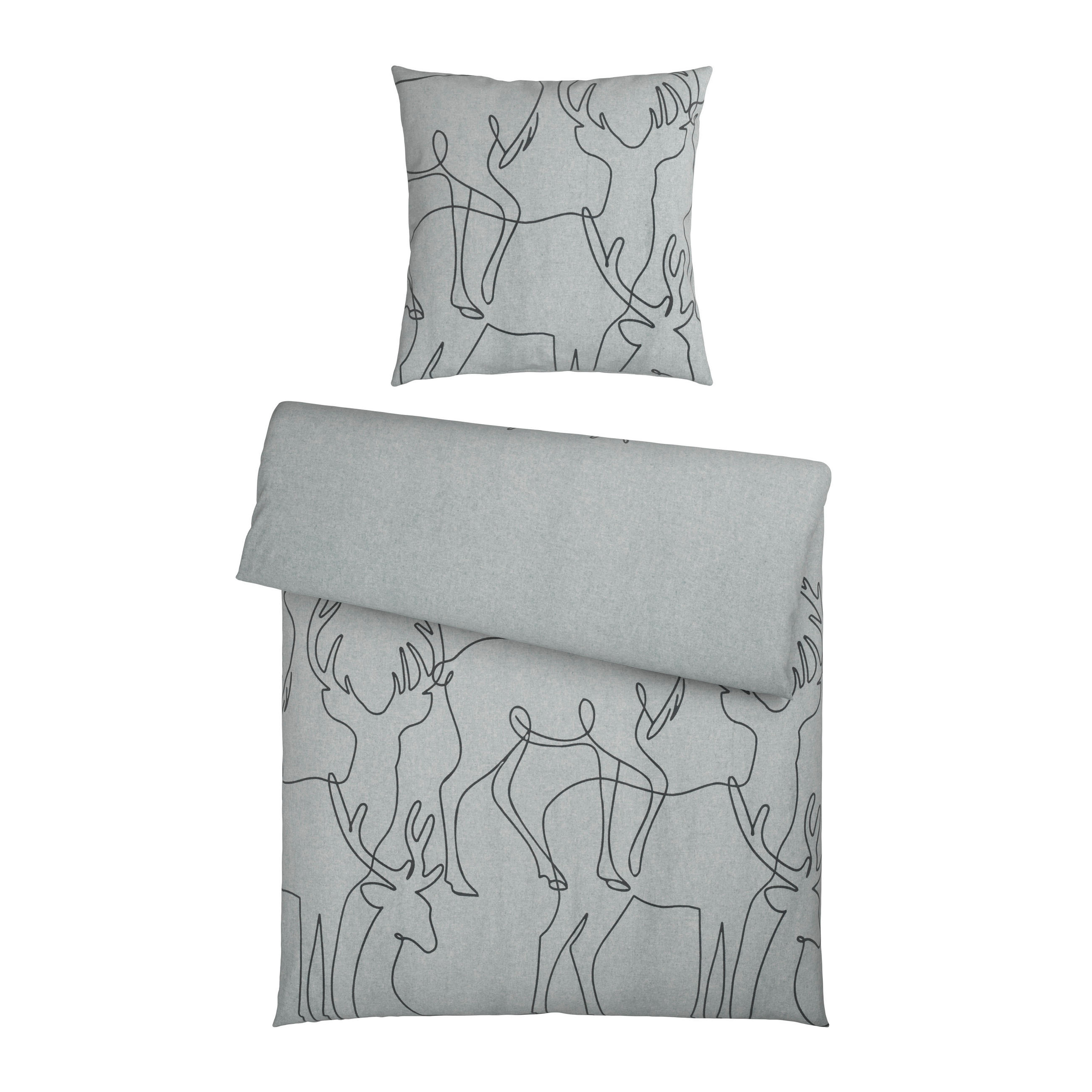 BETTWÄSCHE Flanell 135/200 cm  - Hellgrau, Design, Textil (135/200cm) - Novel