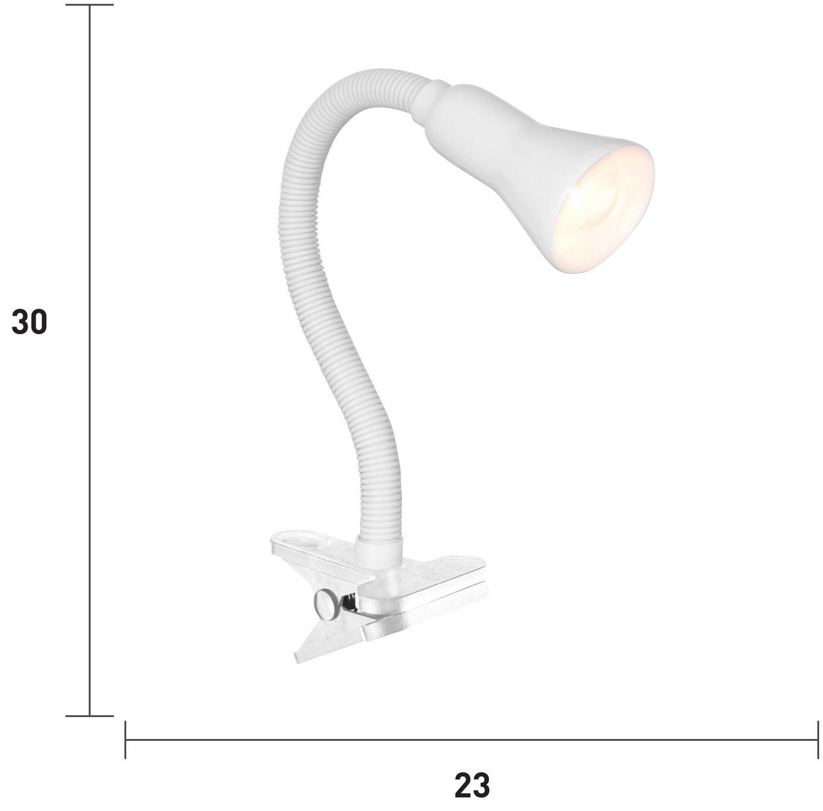LED-KLEMMLEUCHTE Desk Partners 7.5/50 cm   - Weiß, Basics, Kunststoff/Metall (7.5/50cm) - Searchlight