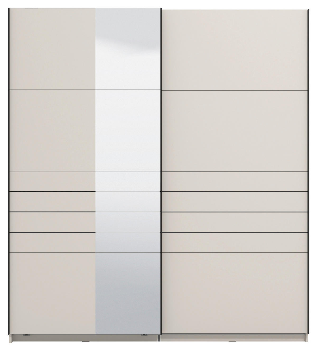 SKRIŇA S POS. DVER. – HOR.VED, kašmírová, 195/217,5/61 cm - čierna/kašmírová, Basics, kov/kompozitné drevo (195/217,5/61cm) - Xora