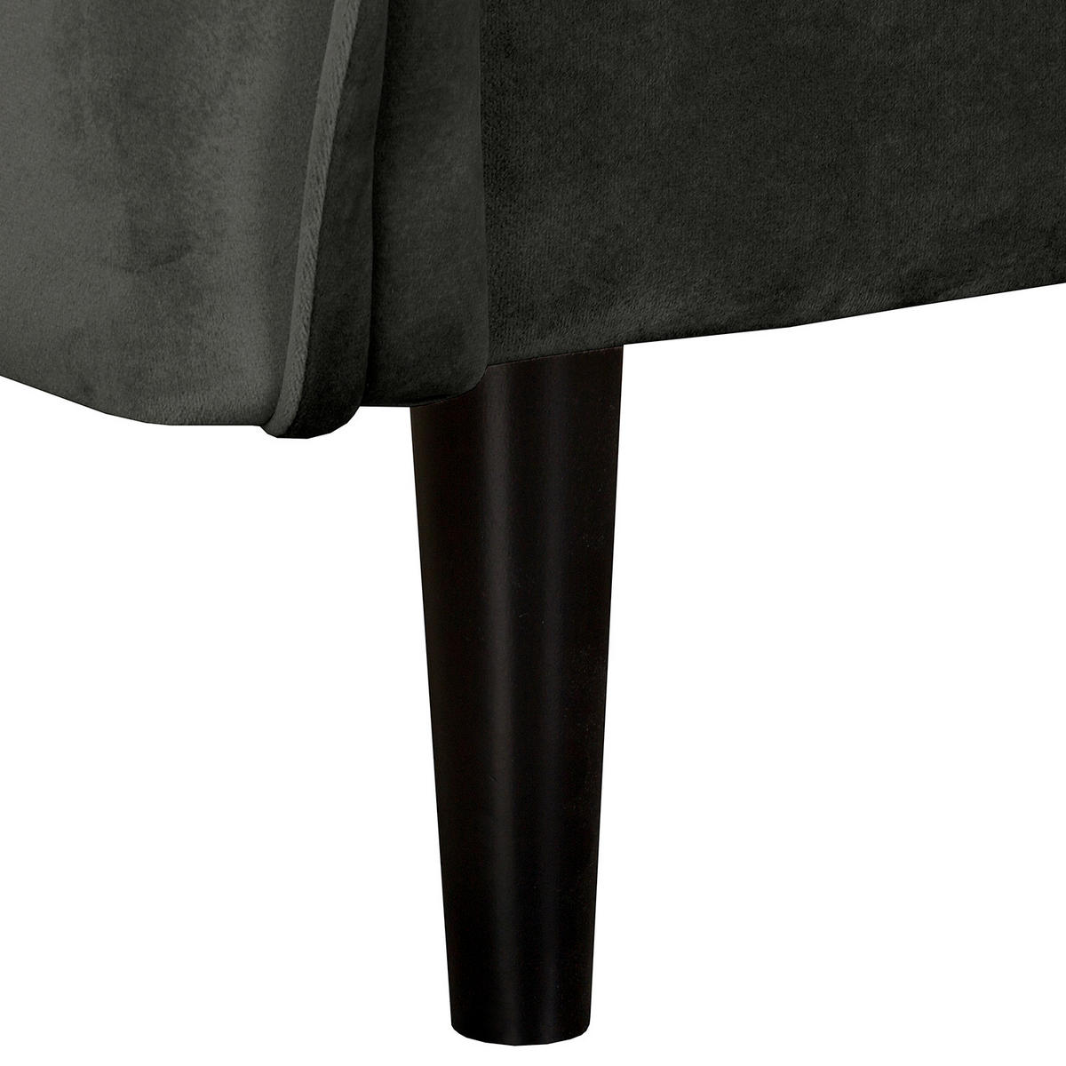 SESSEL in Samt Dunkelgrau  - Dunkelgrau/Schwarz, Design, Holz/Textil (74/86/100cm) - P & B