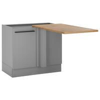 ECKUNTERSCHRANK 110/90/60 cm  in Grau, Eichefarben  - Eichefarben/Schwarz, Design, Holzwerkstoff/Kunststoff (110/90/60cm) - MID.YOU