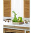 KERZENTELLER - Naturfarben/Grün, Basics, Glas/Holz (23/20/3cm) - Ambia Home