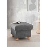 HOCKER in Textil Graubraun  - Wildeiche/Graubraun, Konventionell, Holz/Textil (56/46/56cm) - Livetastic