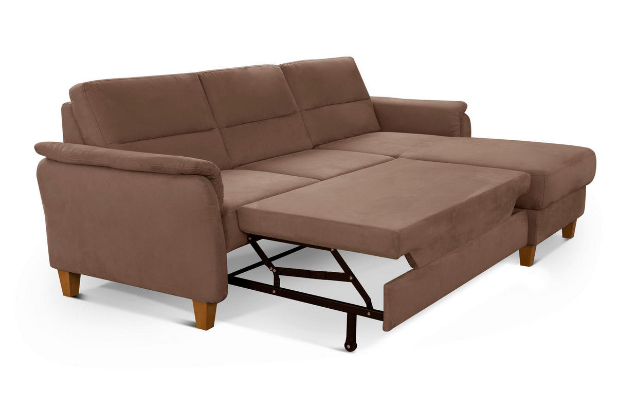 ECKSOFA in Mikrofaser Braun  - Eichefarben/Braun, Konventionell, Holz/Textil (244/163cm) - Sit & More