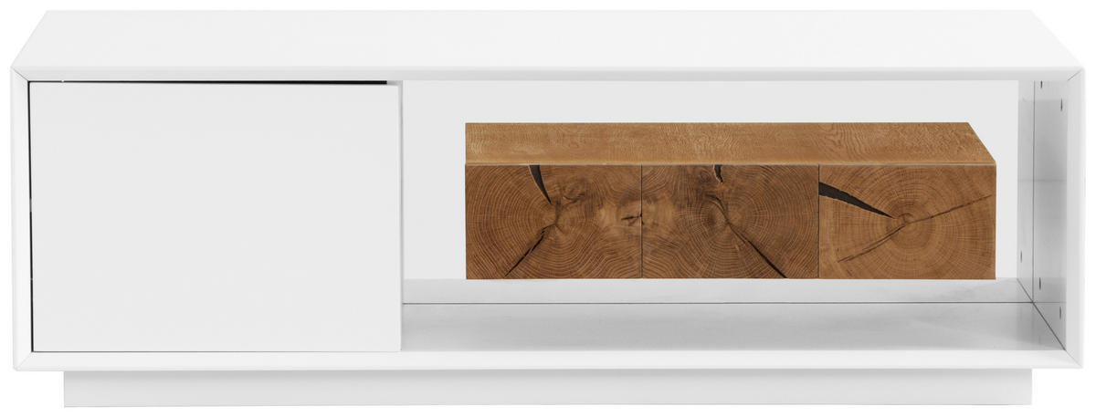 Couchtisch Hasti Eiche furniert rechteckig Weiß, Eichefarben  - Eichefarben/Weiß, Design, Holz/Holzwerkstoff (120/40/60cm) - MID.YOU