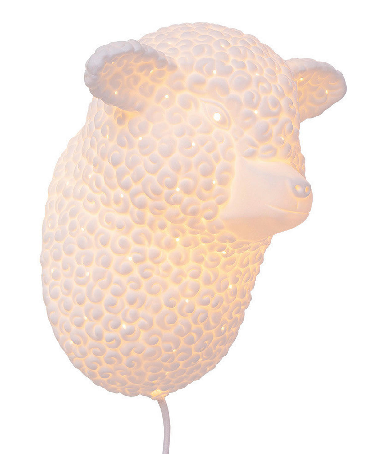 WANDLEUCHTE 23/25 cm   - Weiß, Natur, Keramik/Textil (23/25cm)