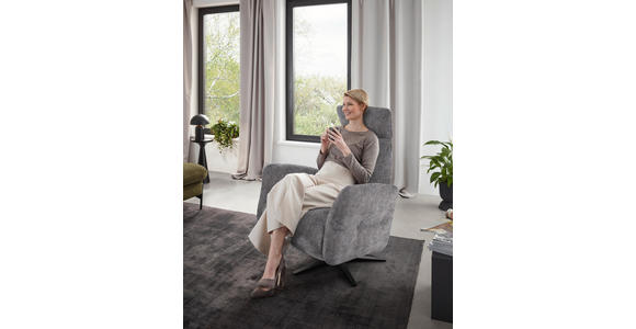 RELAXSESSEL in Textil Grau  - Schwarz/Grau, Design, Textil/Metall (82/113/90cm) - Dieter Knoll