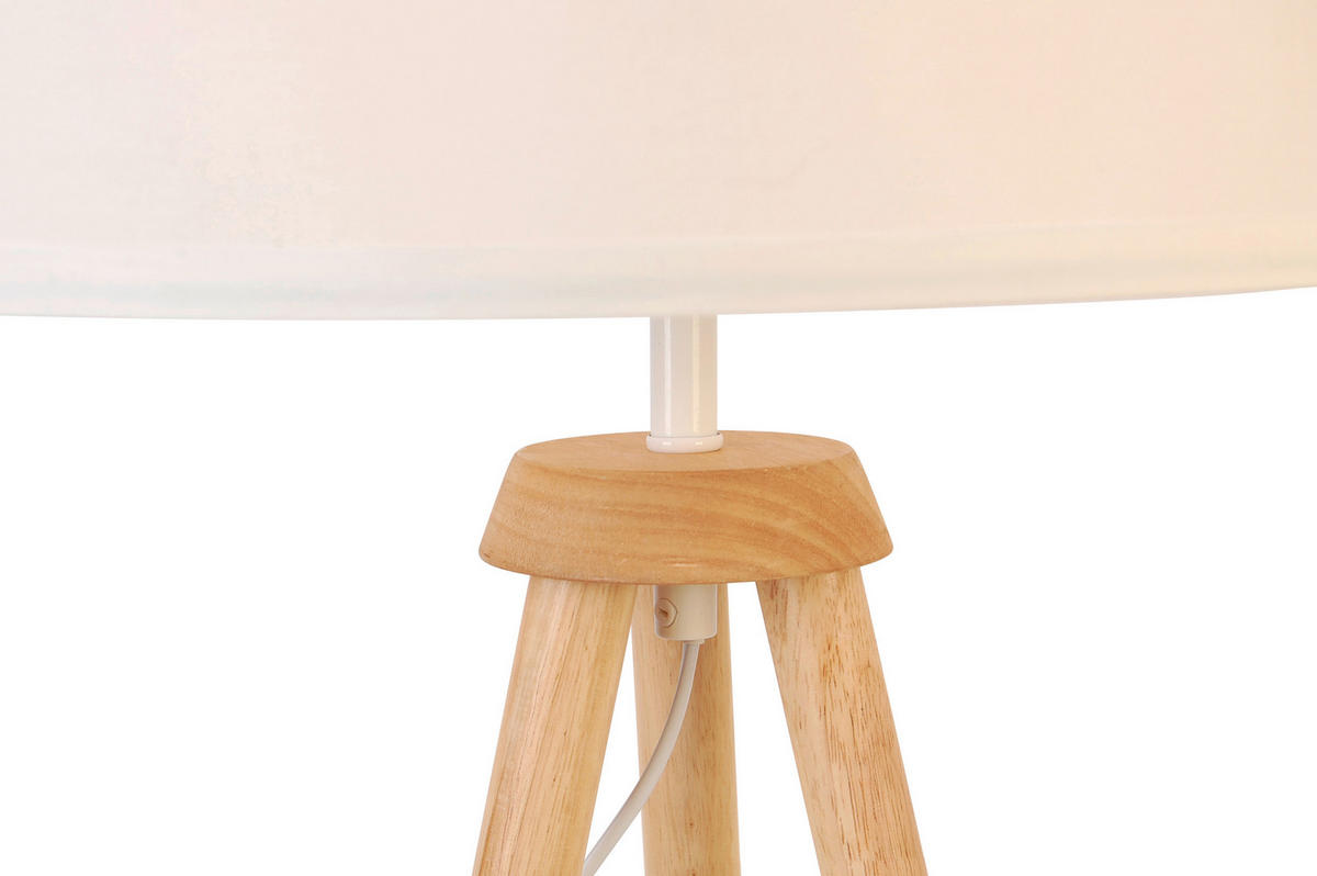 STEHLEUCHTE 45/153 cm    - Nussbaumfarben/Weiß, Trend, Holz/Kunststoff (45/153cm) - Novel