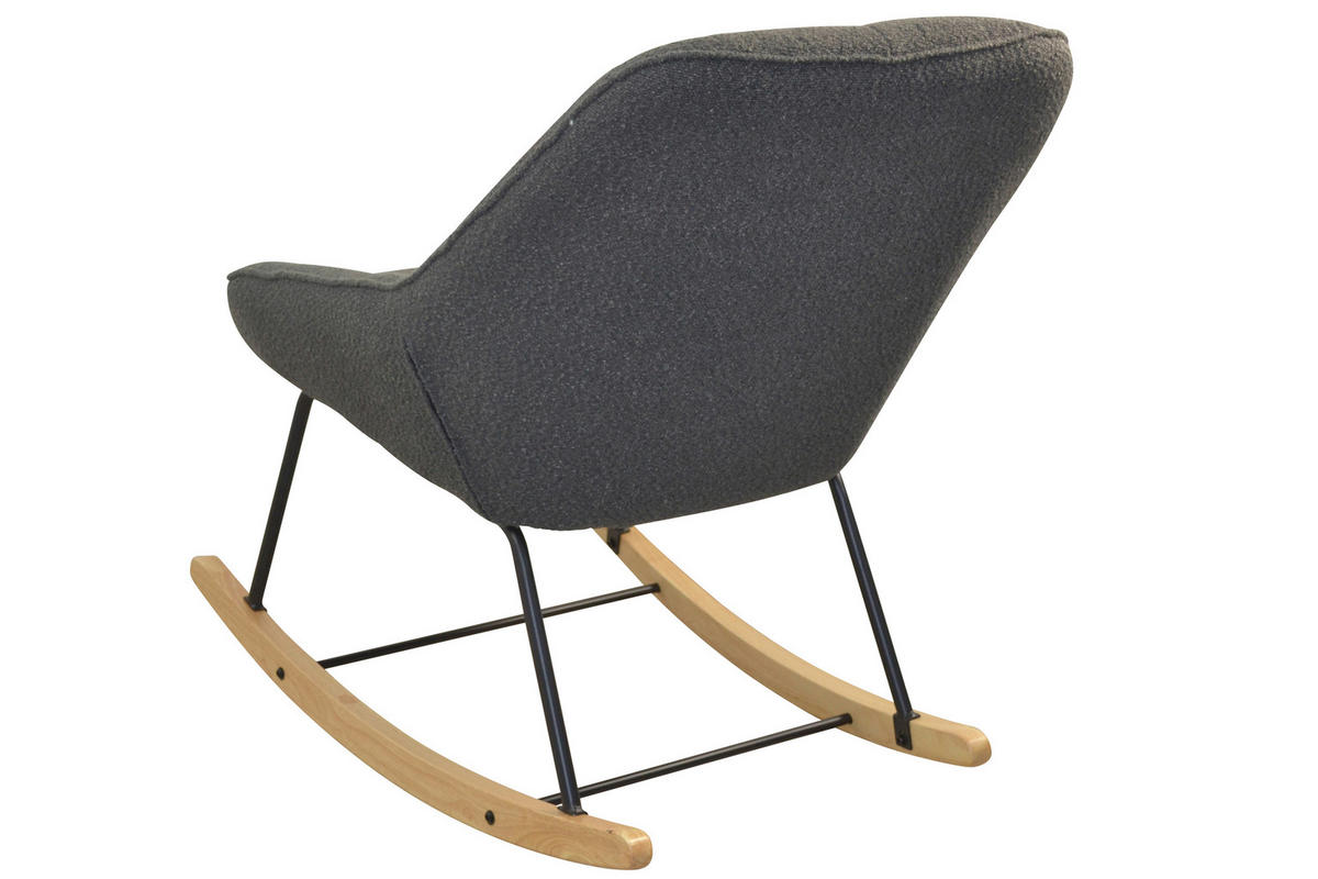 SESSEL Teddystoff Dunkelgrau    - Dunkelgrau/Schwarz, Design, Holz/Textil (70/100/90cm) - MID.YOU