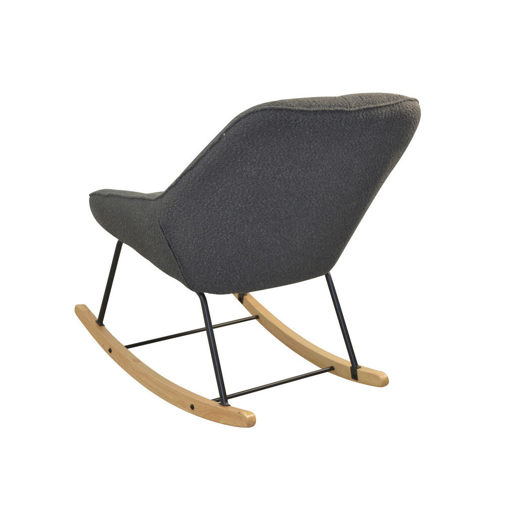 Thumbnail - Mid.you Sessel Josi, Dunkelgrau, Holz, Metall, Textil, Buche, massiv, Uni, 70x100x90 cm, Schaukelfunktion, Wohnzimmer, S...