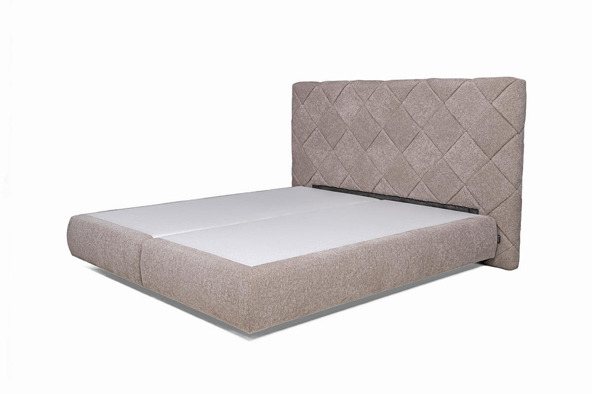 KONTINENTALSÄNG 180/200 cm,  in mocca, bäddmadrass, H2 = medelfast  - svart/mocca, Design, trämaterial/trä (180/200cm) - Visionight