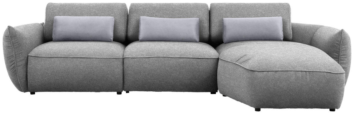 ECKSOFA  in Chenille Hellbraun  340/190 cm  - Hellbraun/Silberfarben, Design, Kunststoff/Textil (340/190cm) - Belluti