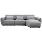 ECKSOFA  in Chenille Hellbraun  340/190 cm  - Hellbraun/Silberfarben, Design, Kunststoff/Textil (340/190cm) - Belluti