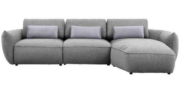 ECKSOFA  in Chenille Hellbraun  340/190 cm  - Hellbraun/Silberfarben, Design, Kunststoff/Textil (340/190cm) - Belluti