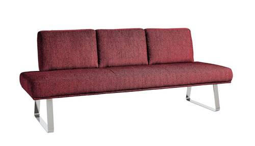 SITZBANK 209/92/78 cm  in Rot  - Chromfarben/Rot, Design, Textil/Metall (209/92/78cm) - Dieter Knoll