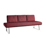 SITZBANK 209/92/78 cm  in Rot  - Chromfarben/Rot, Design, Textil/Metall (209/92/78cm) - Dieter Knoll