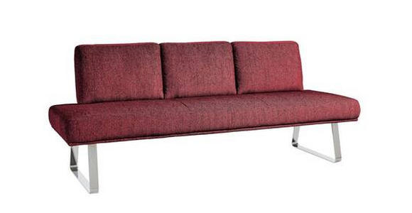 SITZBANK 224/92/78 cm  in Rot  - Chromfarben/Rot, Design, Textil/Metall (224/92/78cm) - Dieter Knoll