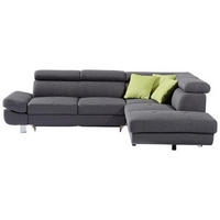 KUTNA GARNITURA tekstil  antracit   - zelena/boje kroma, Design, tekstil/metal (270/229cm) - Xora