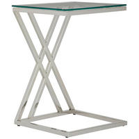 BEISTELLTISCH 40/40/60 cm Klar, Silberfarben quadratisch  - Klar/Silberfarben, Trend, Glas/Metall (40/40/60cm) - Xora