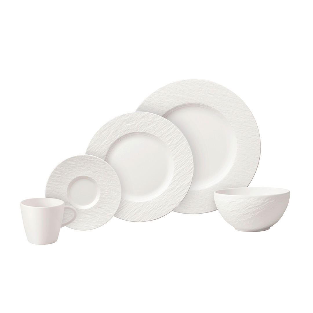 KOMBISERVICE Weiß 20-teilig Manufacture Rock blanc  - Weiß, KONVENTIONELL, Keramik - Villeroy & Boch
