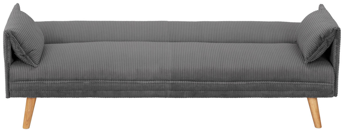 SCHLAFSOFA Cord Grau  - Naturfarben/Grau, Design, Holz/Textil (193/81/92cm) - Livetastic
