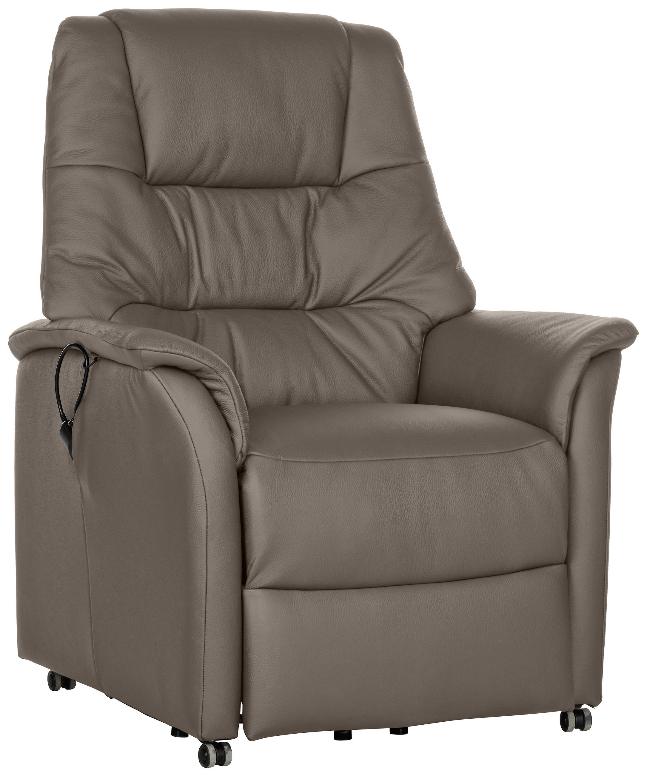 FERNSEHSESSEL Echtleder Grau - Grau, KONVENTIONELL, Leder (88/114/88cm) - Welnova