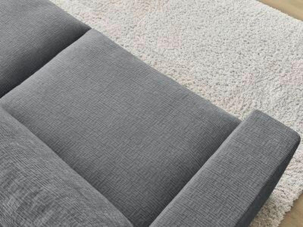 3-SITZER-SOFA LEONARD Struktur Dunkelgrau  - Dunkelgrau/Schwarz, MODERN, Kunststoff/Textil (274/77/109cm)