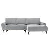 ECKSOFA in Webstoff Hellgrau  - Hellgrau/Schwarz, Design, Textil/Metall (272/170cm) - Welnova