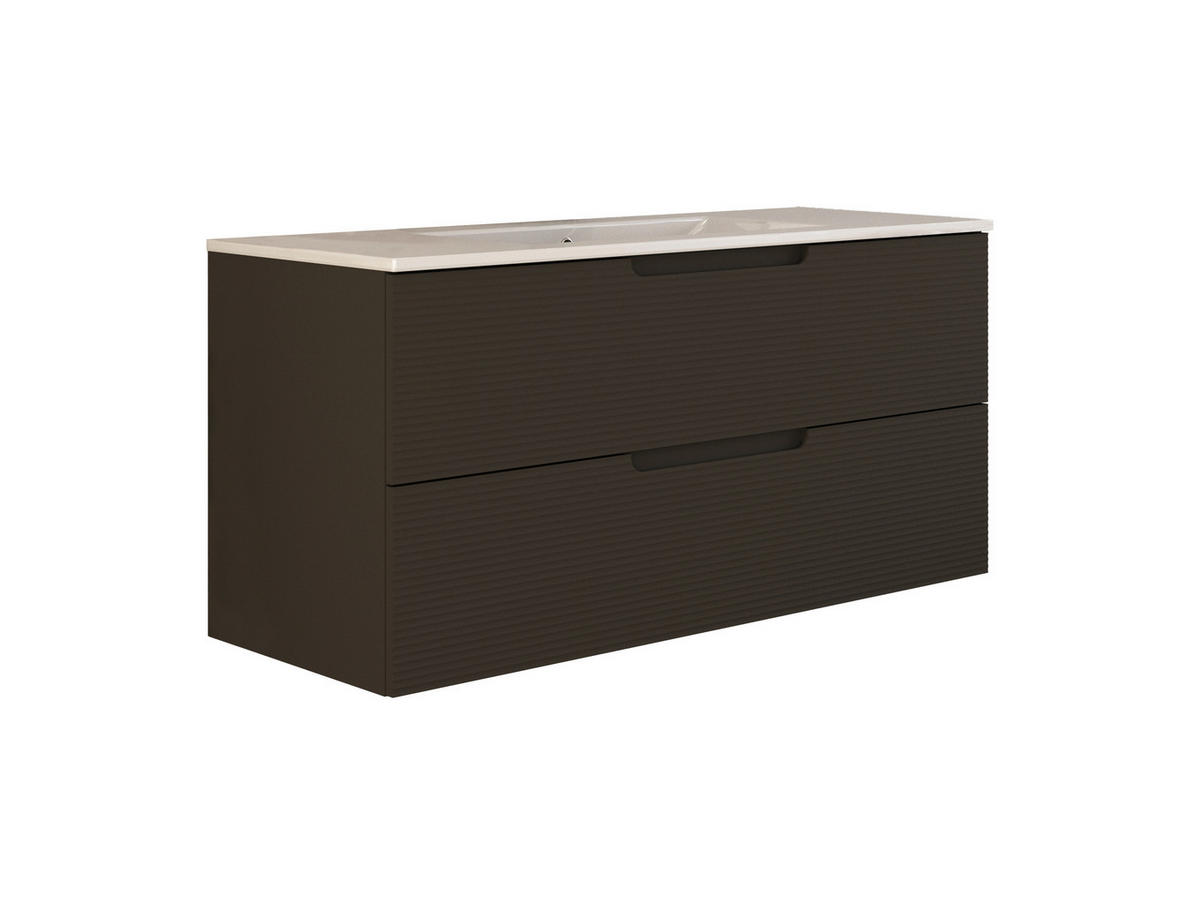 BADEZIMMER 3-teilig  in  - Weiß Hochglanz/Bronzefarben, Trend, Keramik/Holzwerkstoff (100/138/46cm) - Belluti