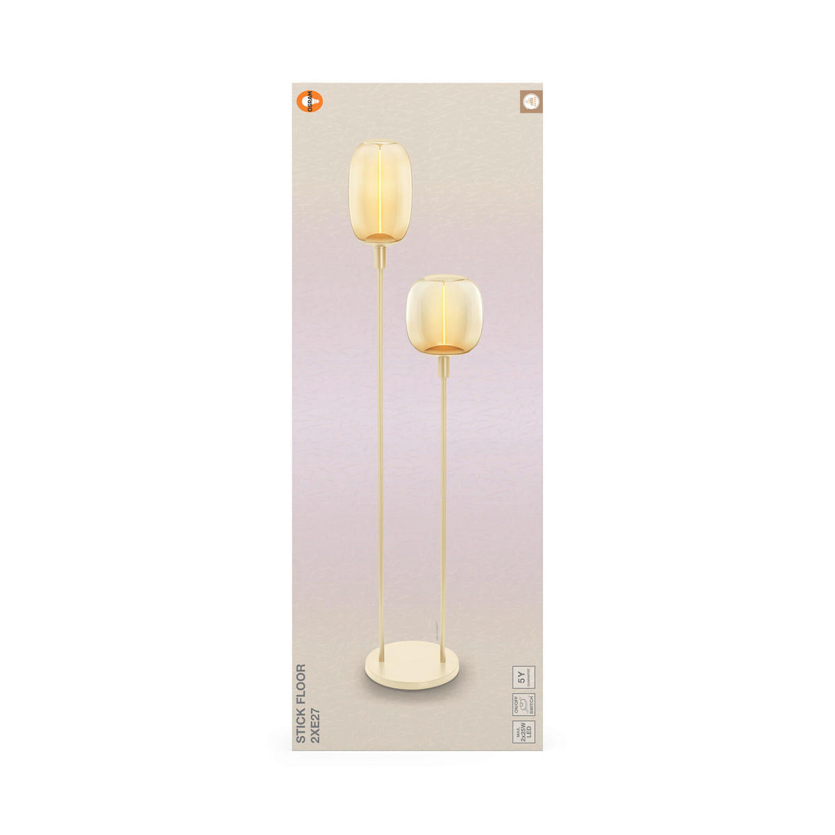 STEHLEUCHTE 32/146 cm    - Beige, Basics, Metall (32/146cm) - Osram