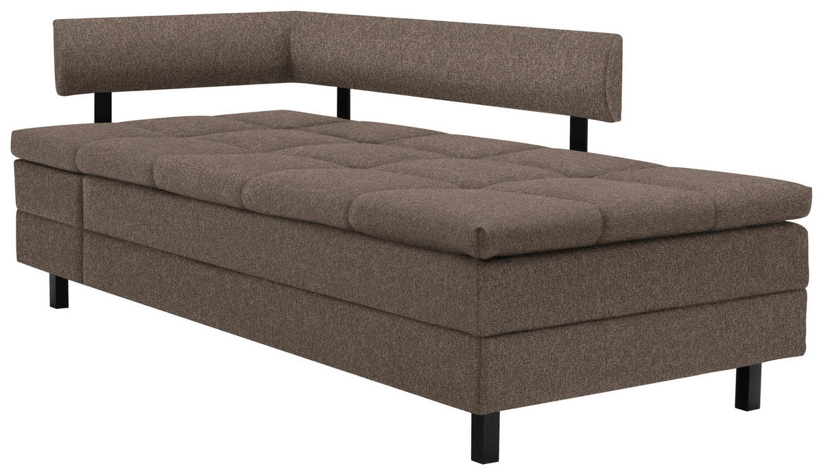 LIEGE in Flachgewebe Braun  - Schwarz/Braun, MODERN, Textil/Metall (208/77/98cm) - Joka