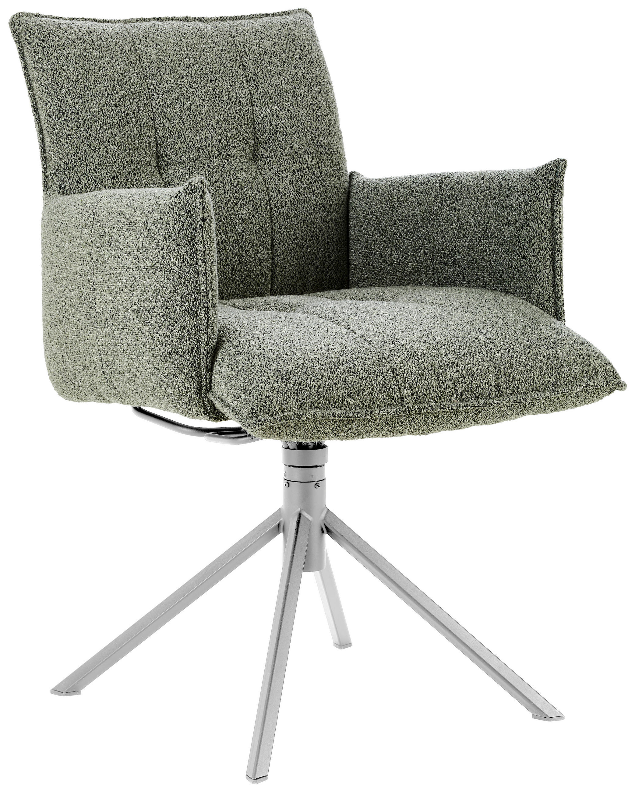 ARMLEHNSTUHL  in Flachgewebe  - Edelstahlfarben/Hellgrün, Design, Textil/Metall (55/85/65cm) - Valnatura