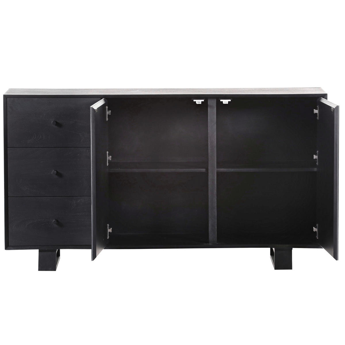 SIDEBOARD  in 145/80/42 cm  - Schwarz/Weiß, MODERN, Glas/Holz (145/80/42cm) - Livetastic