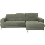 ECKSOFA in Webstoff Grün  - Chromfarben/Grün, Design, Textil/Metall (260/187cm) - Xora