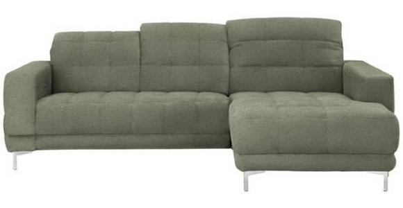 ECKSOFA in Webstoff Grün  - Chromfarben/Grün, Design, Textil/Metall (260/187cm) - Xora