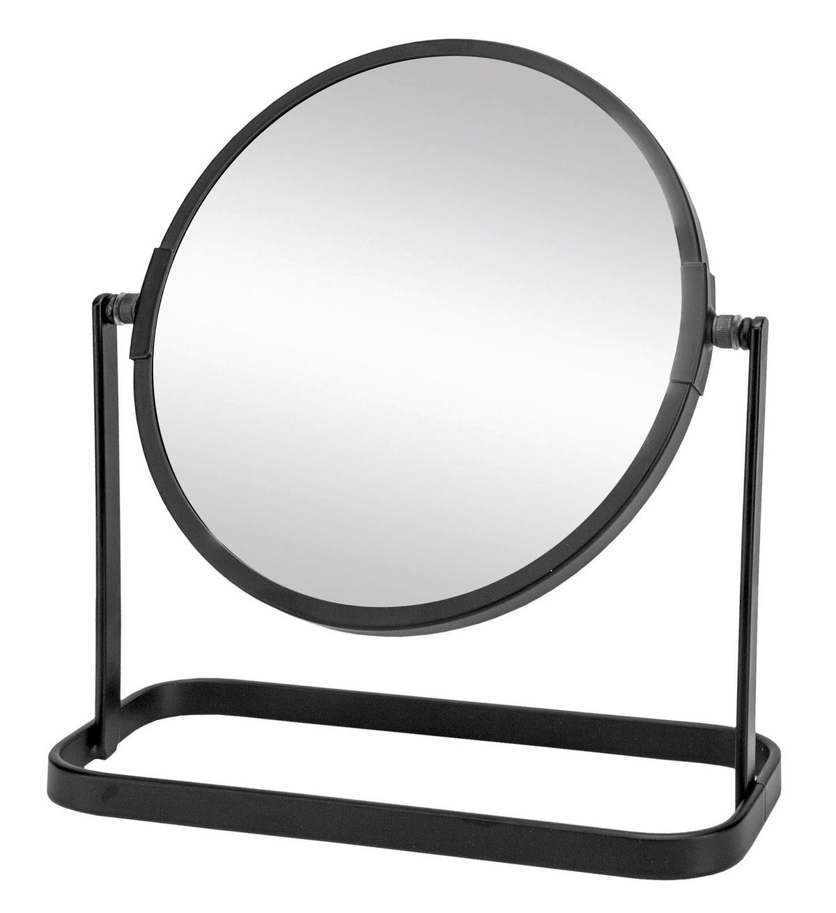 SCHMINKSPIEGEL Schwarz  - Schwarz, Basics, Glas/Metall (17,5/9,5/8cm) - Kleine Wolke