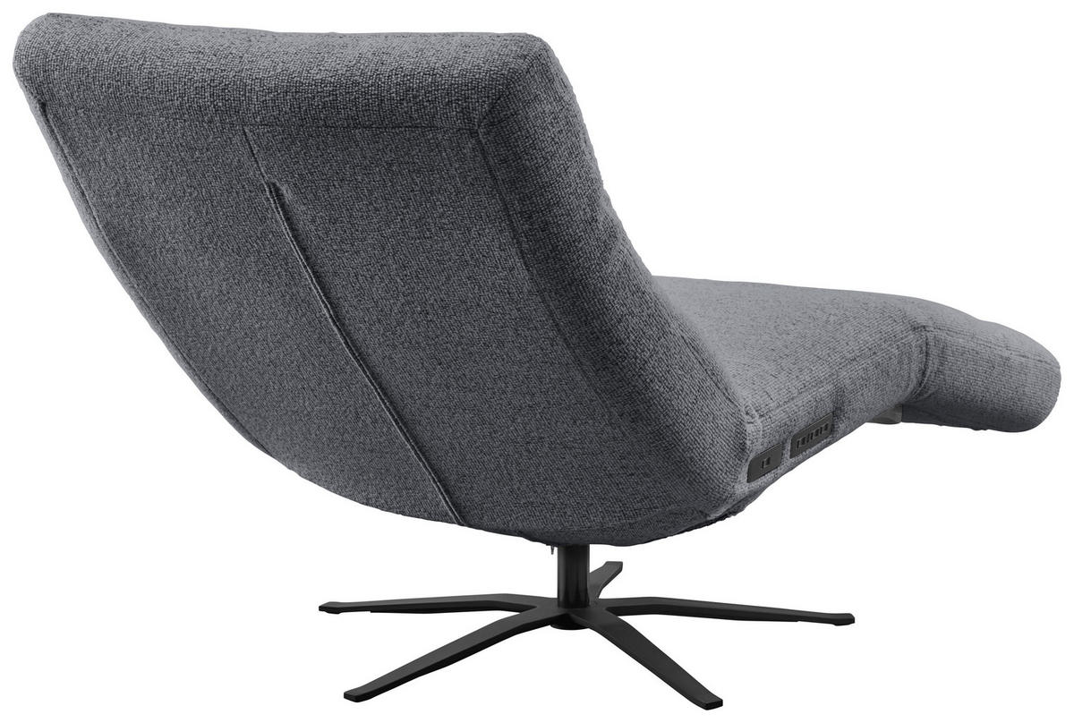 RELAXLIEGE inkl. Akku Flachgewebe Anthrazit  - Anthrazit/Schwarz, MODERN, Textil/Metall (82/53-115/156-206cm) - Pure Home Comfort