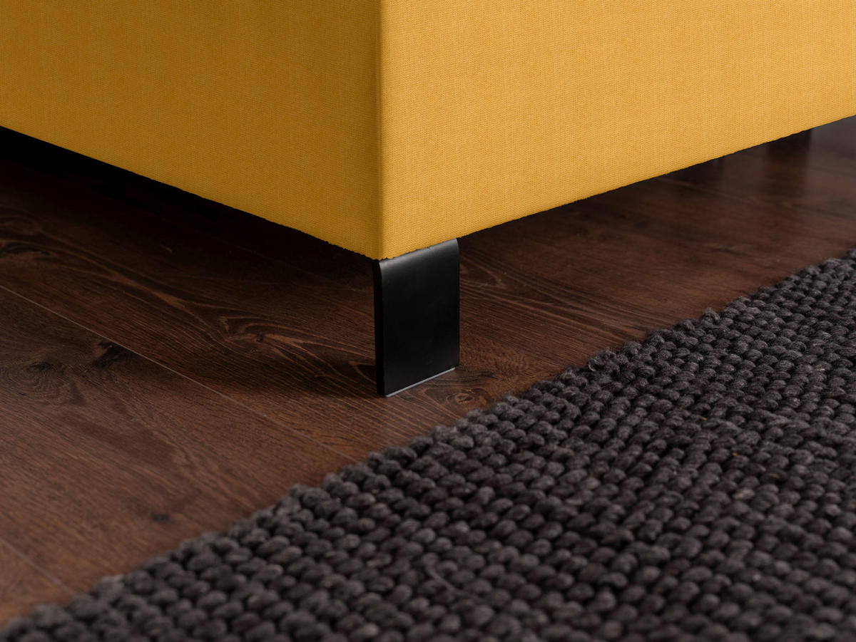 BOXSPRINGBETT 240/220 cm  in Dunkelgelb  - Dunkelgelb/Schwarz, Konventionell, Textil/Metall (240/220cm) - Esposa