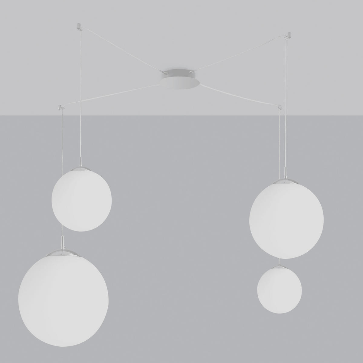 HÄNGELEUCHTE Luce Ambiente e Design 35/250 cm   - Chromfarben/Weiß, KONVENTIONELL, Glas/Metall (35/250cm)