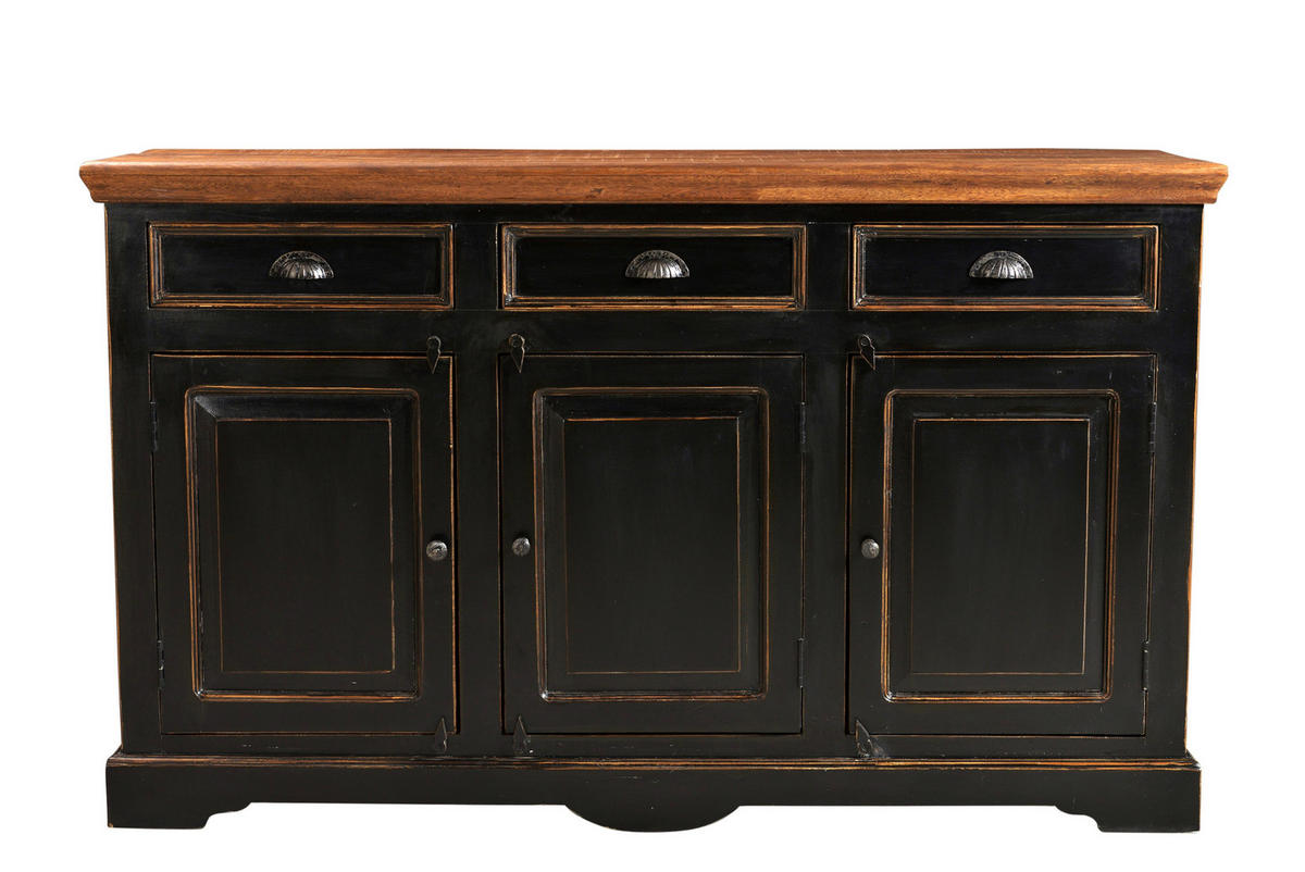SIDEBOARD  150/90/40 cm 3 Schublade(n)  - Messingfarben/Schwarz, Design, Holz/Holzwerkstoff (150/90/40cm) - MID.YOU