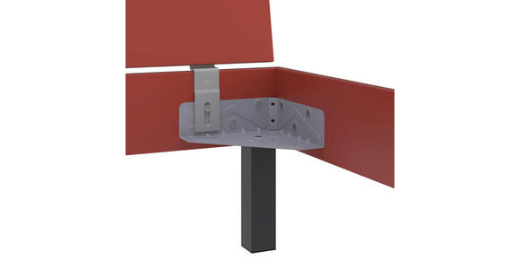 BETT 140/200 cm  in Rot, Koralle  - Koralle/Rot, Design, Holzwerkstoff/Metall (140/200cm) - Xora