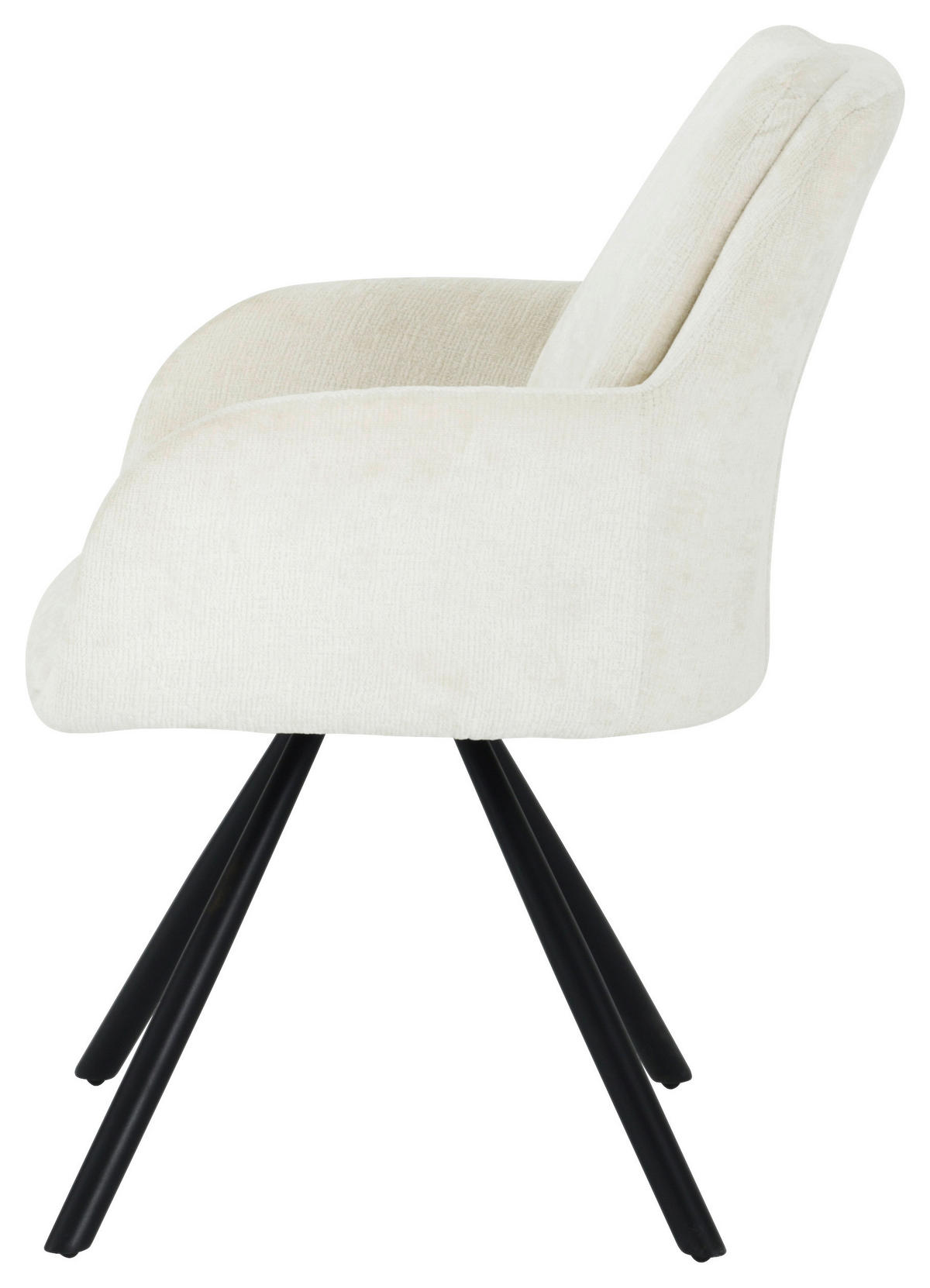ARMLEHNSTUHL  in Eisen Chenille  - Beige/Schwarz, LIFESTYLE, Holz/Textil (62/88/66cm) - MID.YOU
