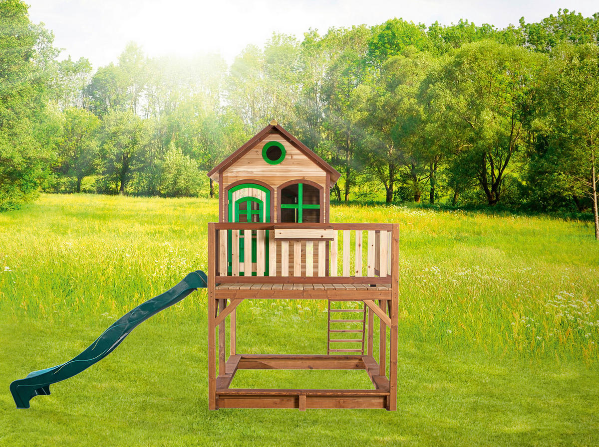 SPIELTURM 377/291/255 cm SPIELTURM LIAM  - Beige/Braun, Basics, Holz/Kunststoff (377/291/255cm) - Ambia Garden
