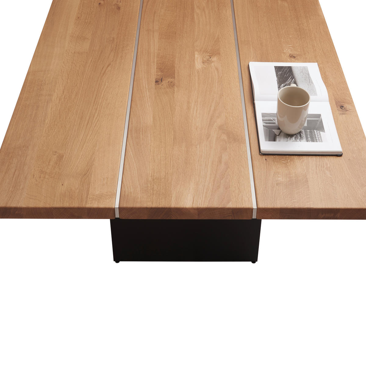ESSTISCH in Holz, Metall 250/110/75 cm  - Eichefarben/Schwarz, Natur, Holz/Metall (250/110/75cm) - Venjakob