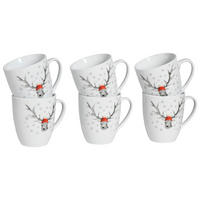 KAFFEEBECHERSET Hirsch 6-teilig  - Weiß, Basics, Keramik - Creatable