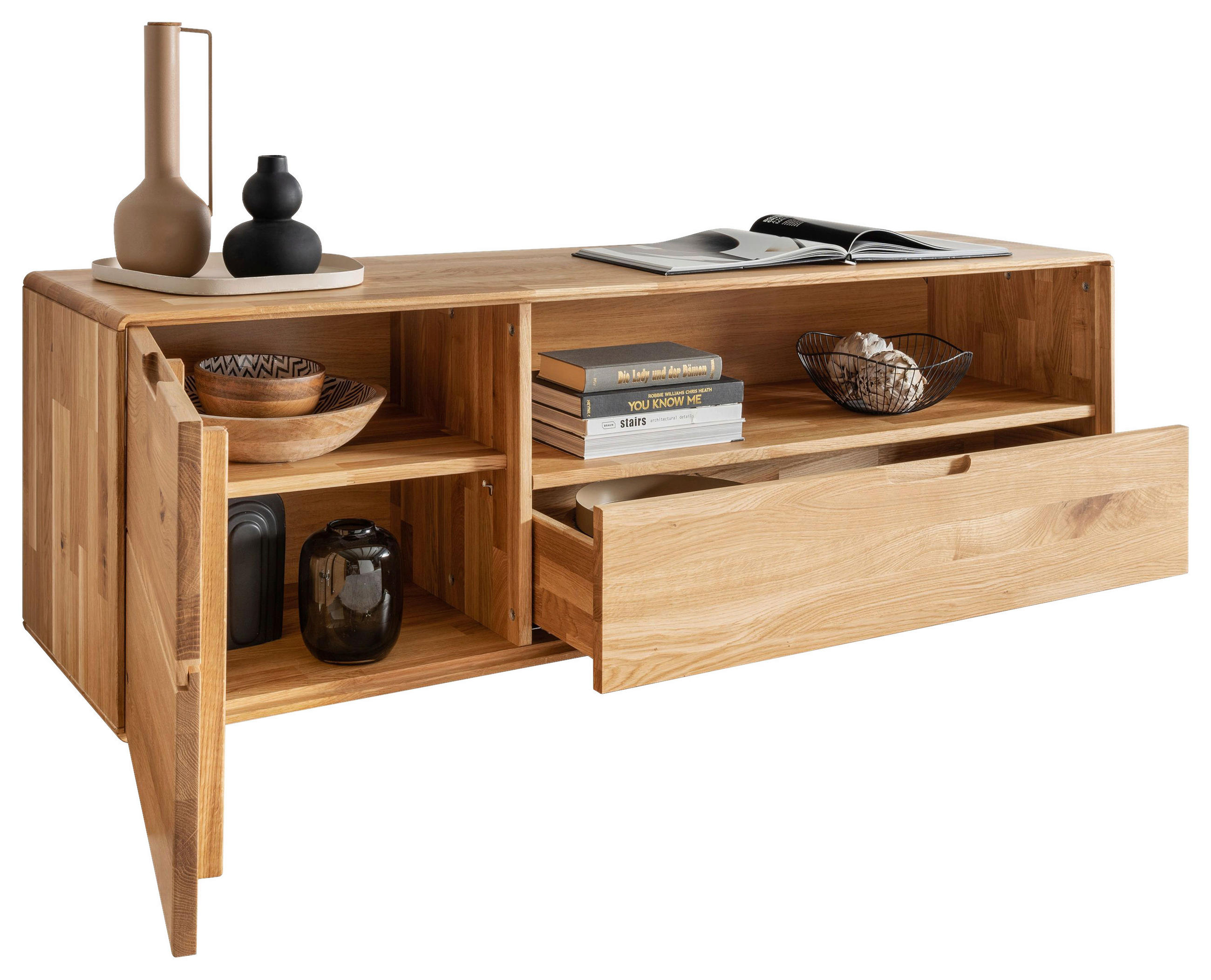LOWBOARD - Wildeiche, KONVENTIONELL, Holz/Holzwerkstoff (149/47/40cm) - Linea Natura