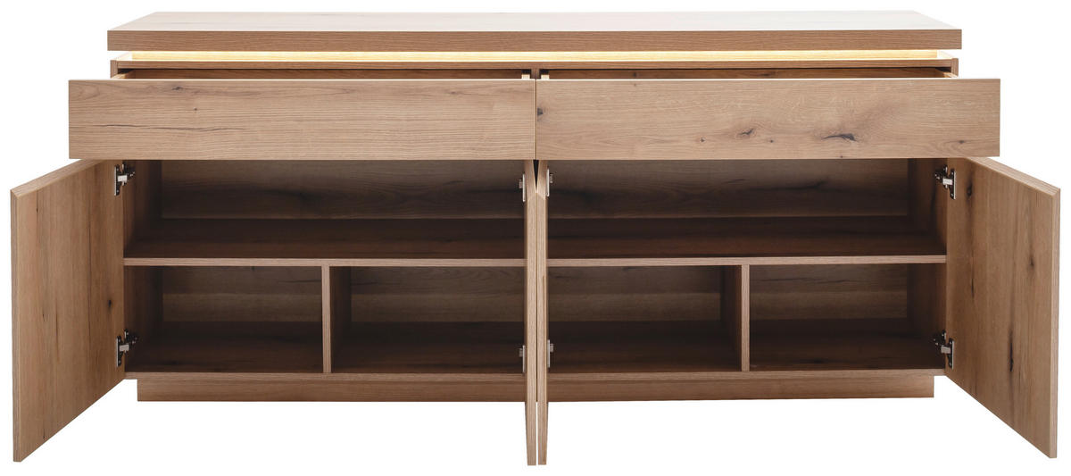 SIDEBOARD  180/81/40 cm 2 Schublade(n)  - Eichefarben, Design, Holzwerkstoff (180/81/40cm) - Livetastic