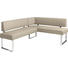 ECKBANK 206/165 cm in Taupe, Chromfarben - Taupe/Chromfarben, Design, Leder/Metall (206/165cm) - Novel ECKBANK 206/165 cm in Taupe, Chromfarben - Taupe/Chromfarben, Design, Leder/Metall (206/165cm) - Novel