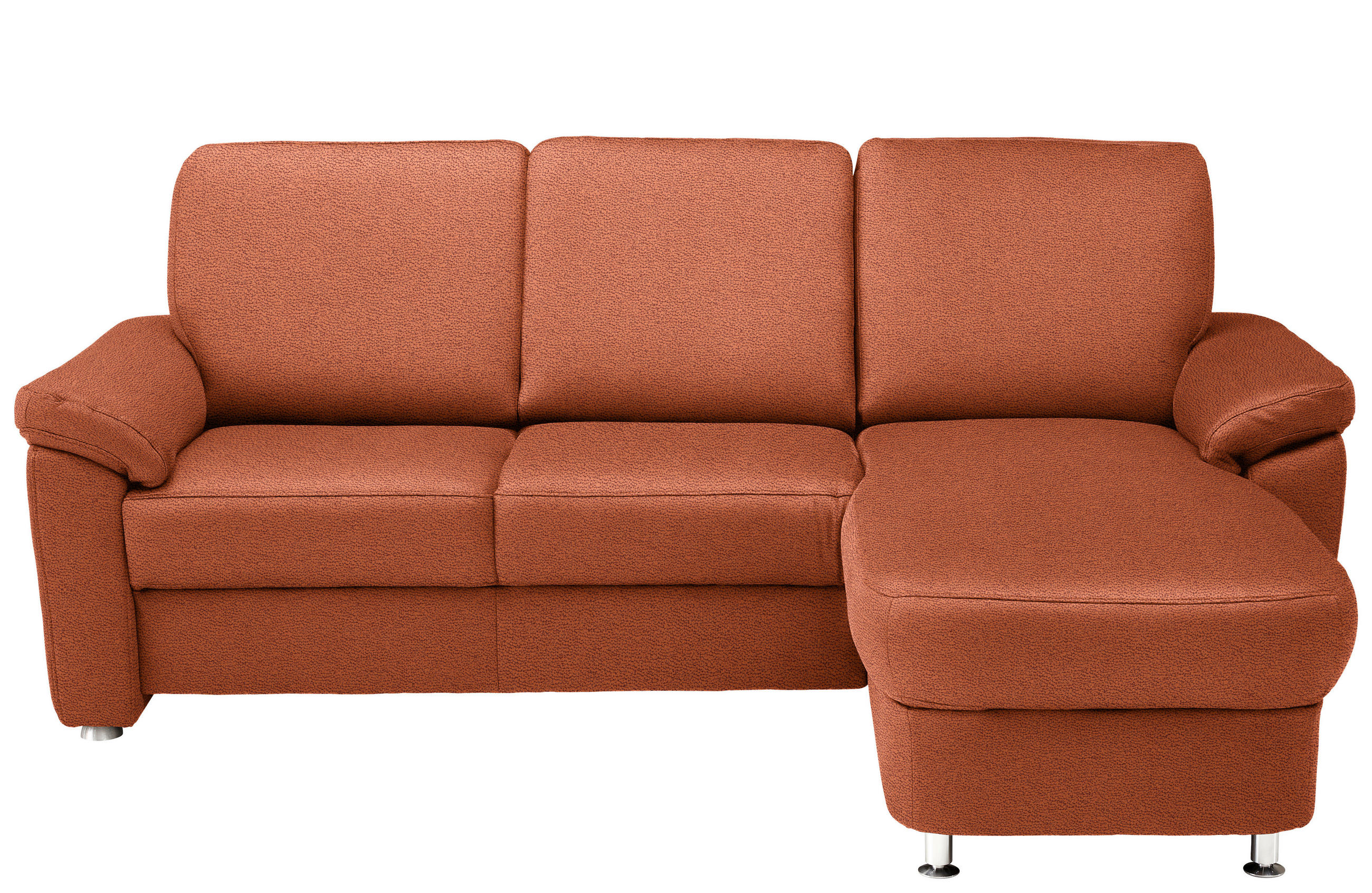 ECKSOFA  in Webstoff Terracotta  220/163 cm  - Chromfarben/Terracotta, KONVENTIONELL, Textil/Metall (220/163cm) - Beldomo System