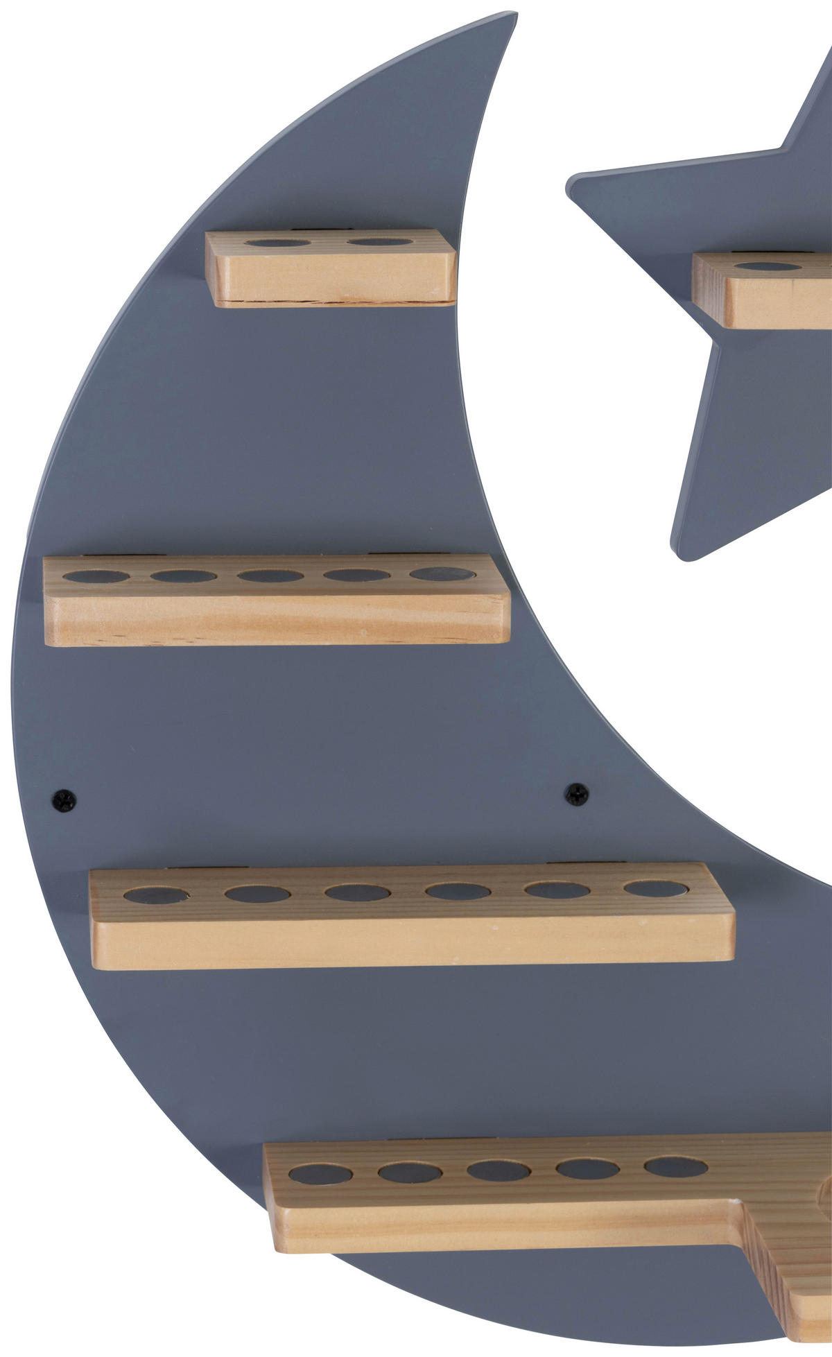 WANDREGAL Kiefer vollmassiv Grau, Naturfarben  - Naturfarben/Grau, MODERN, Holz/Holzwerkstoff - Ben'n'jen